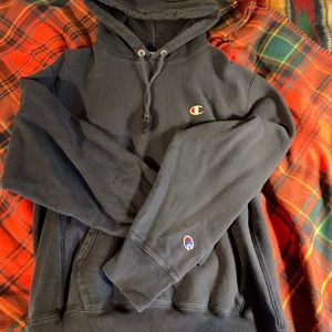 Dark Blue Reverse Weave Champion Hoodie
